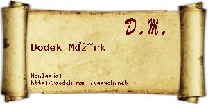 Dodek Márk névjegykártya