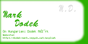 mark dodek business card
